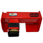 THE EQUIPMENT LOCK COMPANY heavy duty cargo door lock front view—rugged steel for secure containers.
