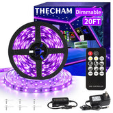 TheCHAM 20ft black light strip with remote for ambient glow at gatherings