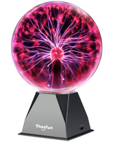 Theefun Plasma Ball 8-Inch globe with touch-activated plasma filaments for interactive demos.