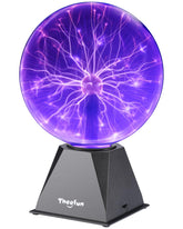 Theefun plasma ball 8-inch globe with colorful plasma filaments for a captivating science display