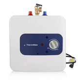 Thermomate ES250 under-sink front view showing compact design for tight spaces