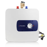 ThermoMate Mini Tank under-sink setup showing instant hot water at the faucet.