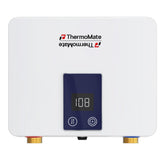 ThermoMate tankless water heater front view with digital display for instant hot water