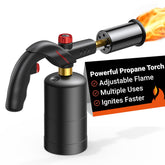 ThermoMaven propane torch angled nozzle enables precise searing and caramelizing.