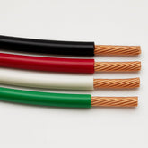 THHN wire set: 25ft 6AWG black, red, white for color-coded power identification.
