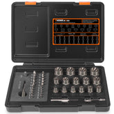 THINKWORK damaged-screw-extractor-set case open, ready for on-site bolt removal.