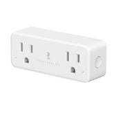 THIRDREALITY Smart Dual Plug installed in a wall outlet with two independently controlled sockets for versatile use
