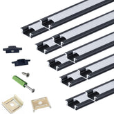 THMOOTHER recessed-channel with matte-black finish for flush wardrobe lighting.