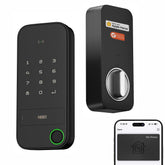 ThorBolt X1 front view shows a sleek weatherproof keyless entry lock for modern doors.