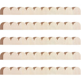 Threehoney scalloped wood trim close-up showing natural grain for DIY projects.
