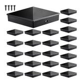 Threekia 4x4 post cap front view with black finish and reinforced edge
