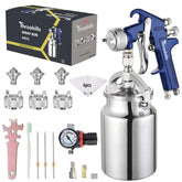 Throohills siphon feed spray gun blue assembly for smooth basecoats and clearcoats