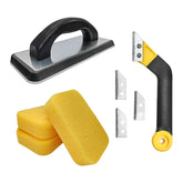 Thrseely 8 Pcs Grout Float Set demonstrates smooth grout application on ceramic tiles.