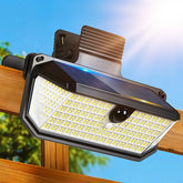 Thumok 416LEDs clip-on solar light front view shows bright outdoor illumination for yards