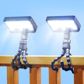 Thumok motion sensor outdoor lights with octopus tripod offer flexible mounting for trees, fences, and poles.