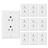 ThunderWay 15A decorator outlet front view with glossy white finish