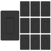 ThunderWay matte black decorator switch front view showing modern, durable styling.