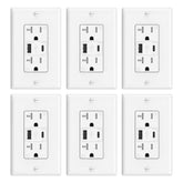ThunderWay USB wall outlet six-pack powers rooms with clutter-free charging