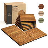 THYOI acacia deck tile close-up with a smooth surface for comfortable outdoor spaces
