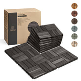 THYOI espresso crossed pattern deck tiles for stylish outdoor flooring