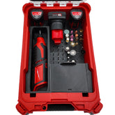 TidyTool M12 rotary liner with drawer compartments keeps tools neatly organized.