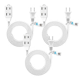 TIFFCOFiO 6 ft indoor extension cord with three outlets for flexible room setup