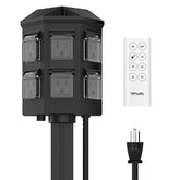 Tiffcofio outdoor power stake timer with remote control for easy lighting schedules