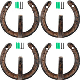 TIHOOD cast iron horseshoe hook mounted on wall for coats, hats, or bags.