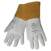 Tillman 1338 glove with glide patch for smoother welding movement.
