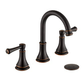 TimeArrow Orb 8-inch Widespread Faucet image highlighting oil rubbed bronze finish
