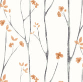 Timeet boho floral tree wallpaper on beige background enhances living rooms with soft texture