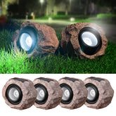 Timeflies Solar Rock Lights outdoor pack illuminates pathways safely