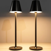 Timjorman cordless table lamp with metal base for stable lighting