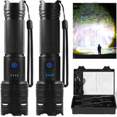TIMSUMR rechargeable flashlight delivers a 90,000-lumen beam for wide-area illumination.