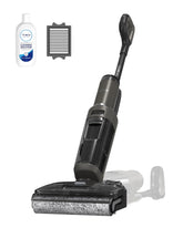 Tineco Floor ONE i6 Stretch suction head demonstrates powerful dirt removal during combined mop and vacuum.