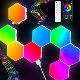 TISOFU Hexagon Lights 8-pack packaging highlights easy setup for gaming rooms