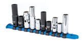 Titan 68660 10mm sockets on a storage rail for quick tool access