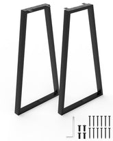 TITECK 28-inch trapezoid metal table legs in black provide sturdy support for DIY furniture.