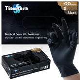 Titentech black nitrile gloves box for easy access and storage.