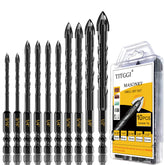 TITGGI masonry drill bit set 10pcs for versatile concrete drilling.