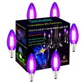 TITO E12 B11 filament black light bulb with 360-degree glow for full-room illumination