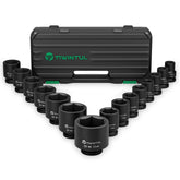 TIWINTUL 34in drive impact sockets in a plastic case, ready for heavy-duty repairs.