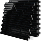 Tiwoos black peel-and-stick tile close-up showcasing a 3D epoxy look for elegant walls.