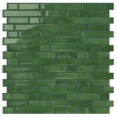 Tiwoos thick-green peel-and-stick tile backsplash with 3D epoxy texture for quick kitchen updates.