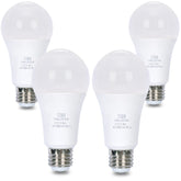 TJBB 4-pack 3-way LED bulbs in a living room lamp showing versatile brightness