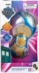 TJM Doctor Fifteenth sonic screwdriver in closed emitter mode for display and pretend play