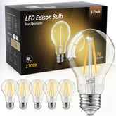 TJOY A19 vintage Edison bulb with clear glass filament for classic decor.