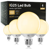 TJOY G25 globe vanity bulb with clear shade enhances makeup accuracy.