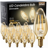 TJOY LED candelabra bulbs emit amber warm white glow for cozy chandeliers.