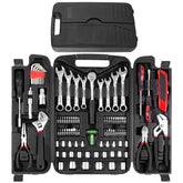 TLGREEN 95-piece tool set in red case for storage and transport
